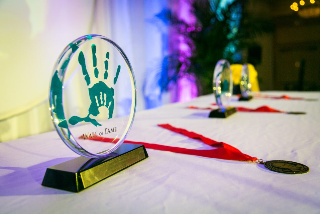 Wall of Fame Award sitting on a table