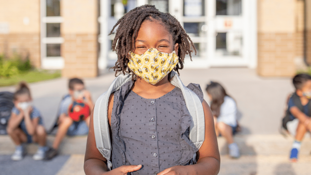 student wearing mask